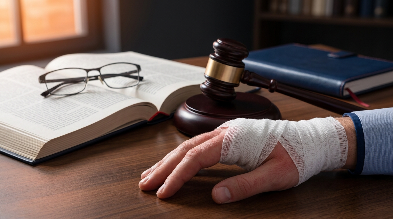 A judge's gavel next to a document explaining California dog bite law