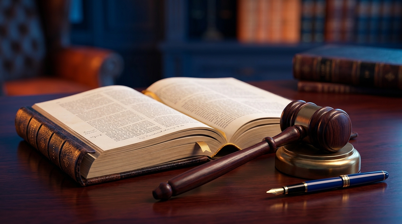 A close-up of a legal document highlighting the California dog bite statute next to a gavel