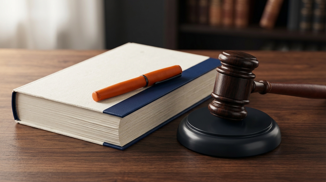 A close-up of a legal document titled California Civil Code Section 3342 sitting on a wooden desk next to a judge's gavel.