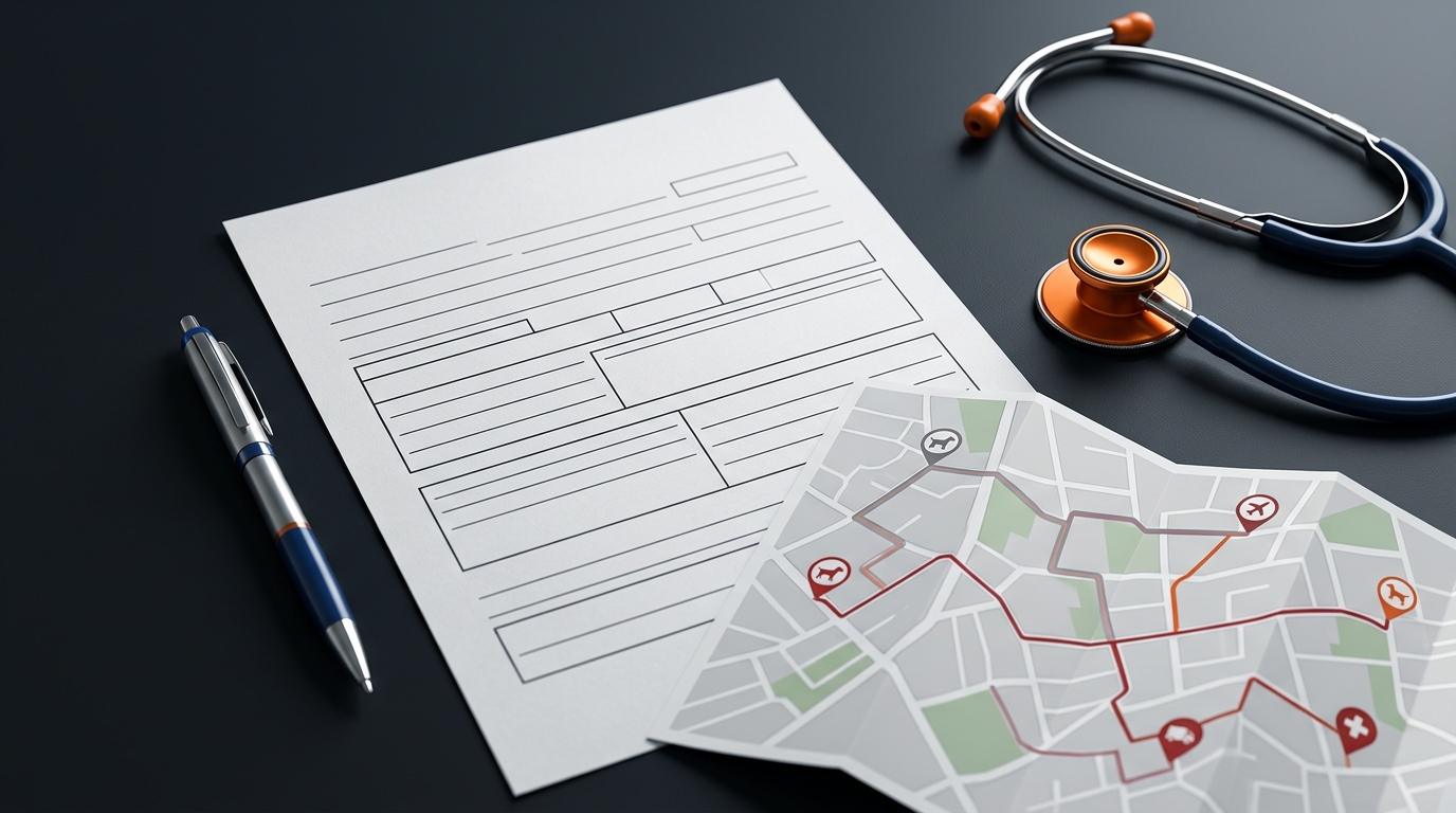 A close-up of a legal document titled Workers Compensation Claim sitting on a desk next to a stethoscope.